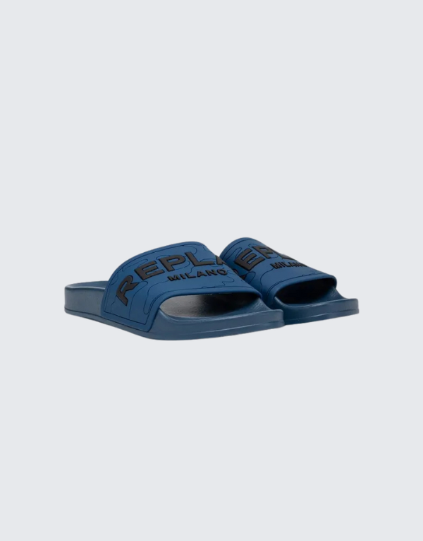 Replay Up Military Sneakers In Military Blue Men