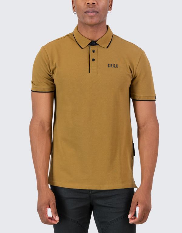S.P.C.C Amos Golfer T-Shirt In Mustard For Men