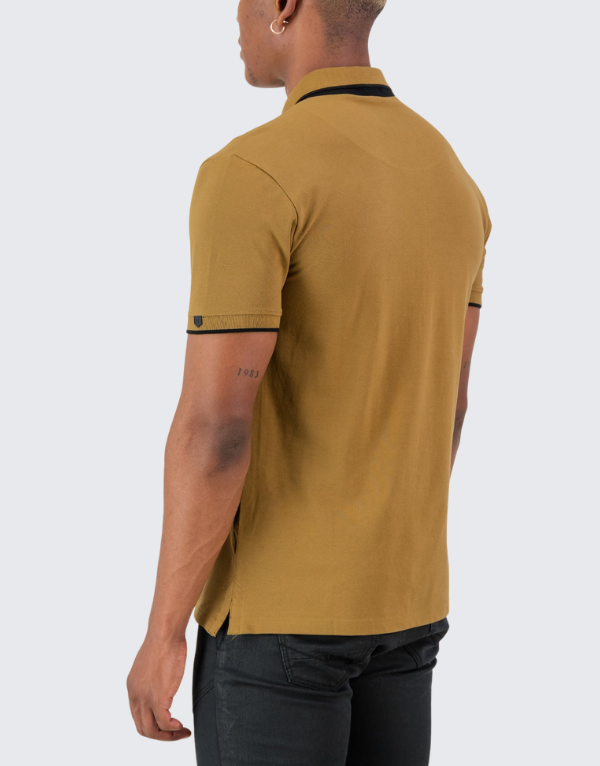 S.P.C.C Amos Golfer T-Shirt In Mustard For Men