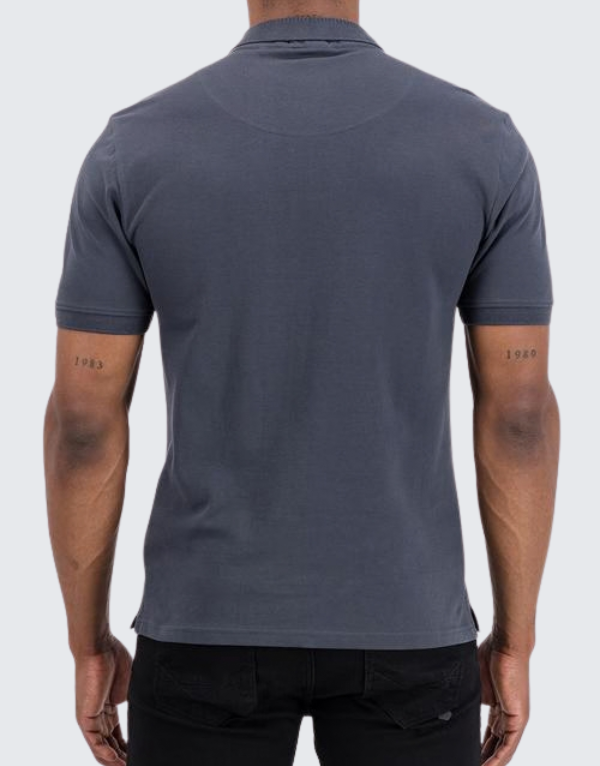 S.P.C.C. Mullen Short Sleeve Golfer Dark Grey