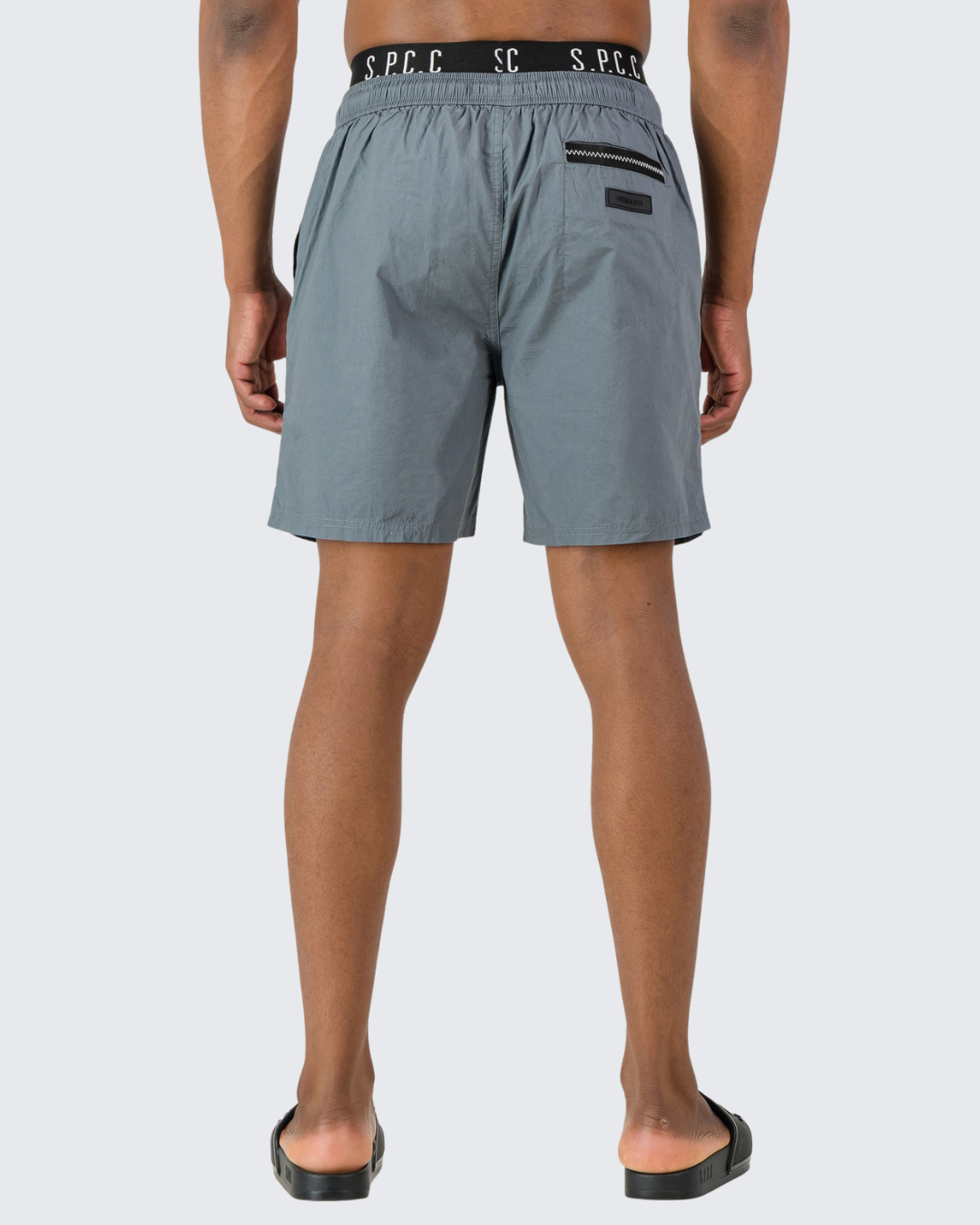 S.P.C.C Orbit Pool Shorts In Blue Grey For Men