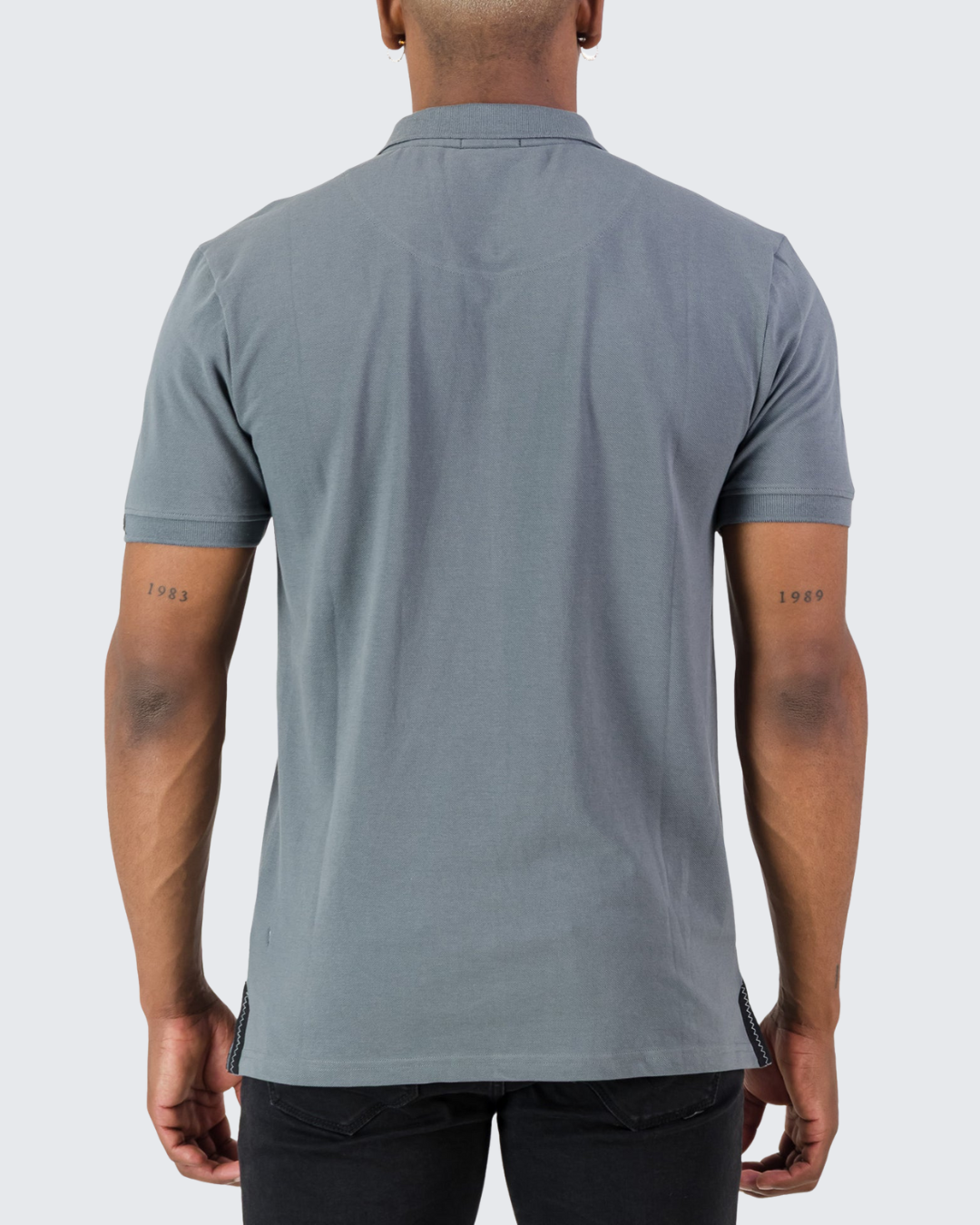S.P.C.C Orbit Short Sleeve Golfer T-Shirt In Blue Grey For Men
