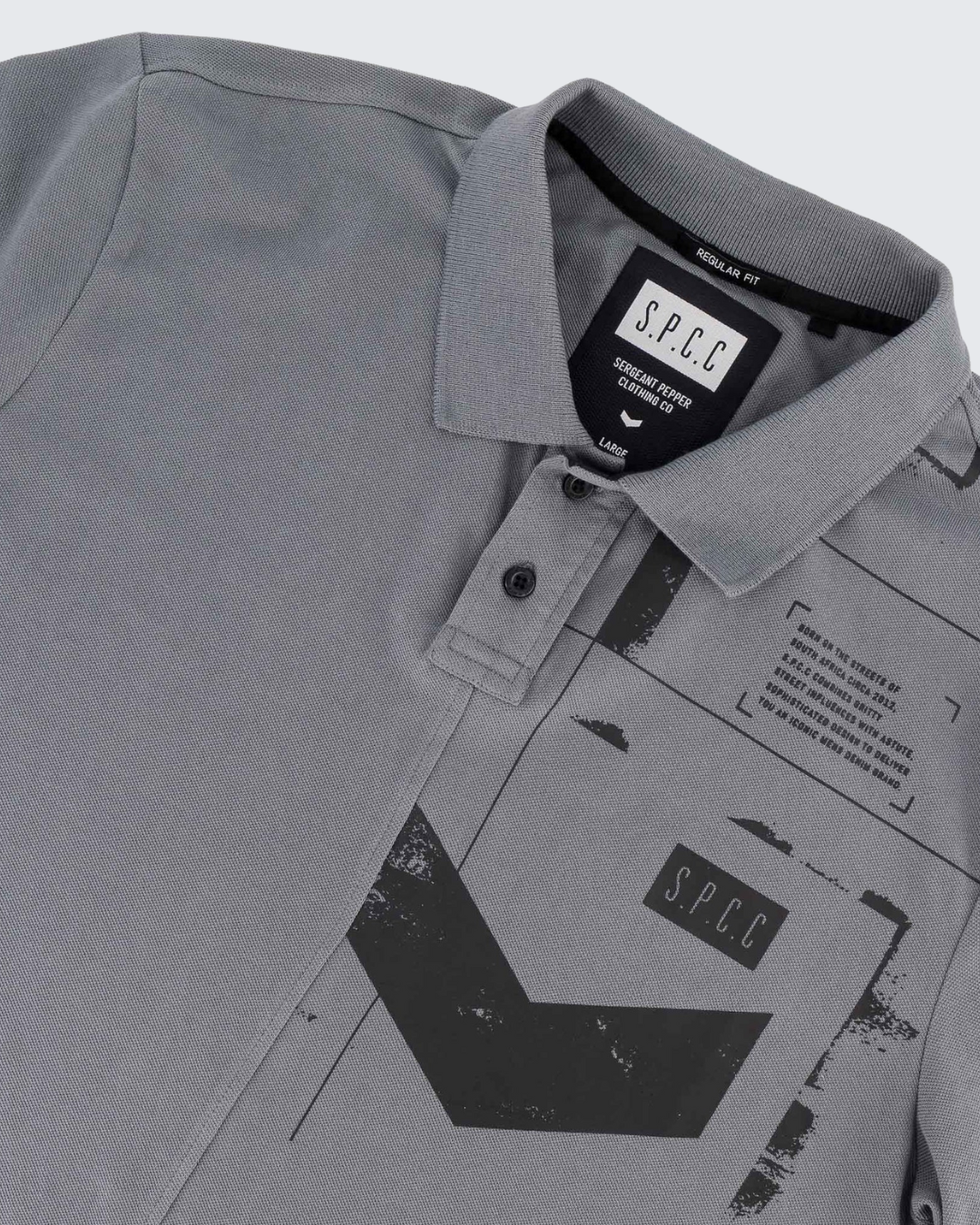 S.P.C.C Orbit Short Sleeve Golfer T-Shirt In Blue Grey For Men