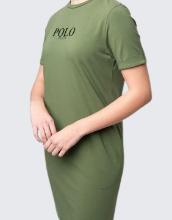 Polo Nandi Short Sleeve T-Shirt Dress Olive Women