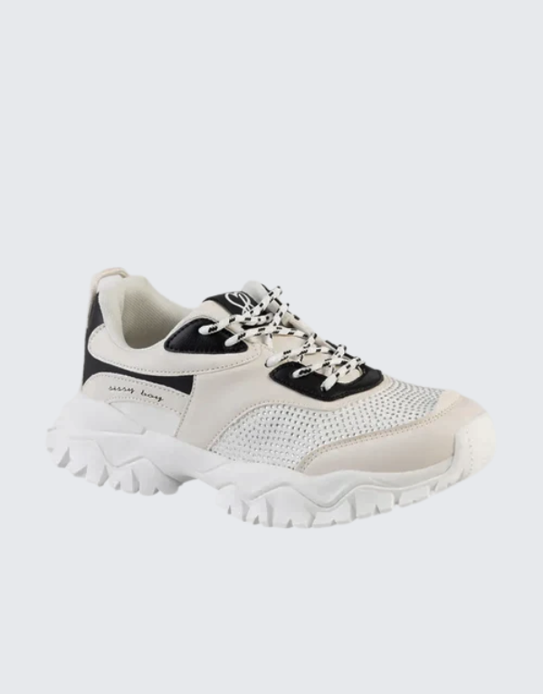 Sissy Boy Chunky Colourblock Sneakers In Black And Beige  Women