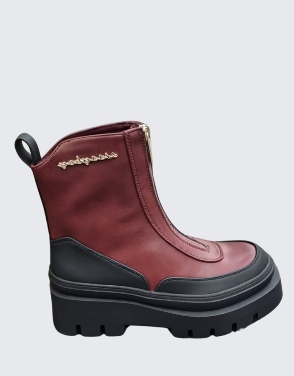 Sissy Boy Colour Block Chelsea Boots In Burgundy And Black Womens