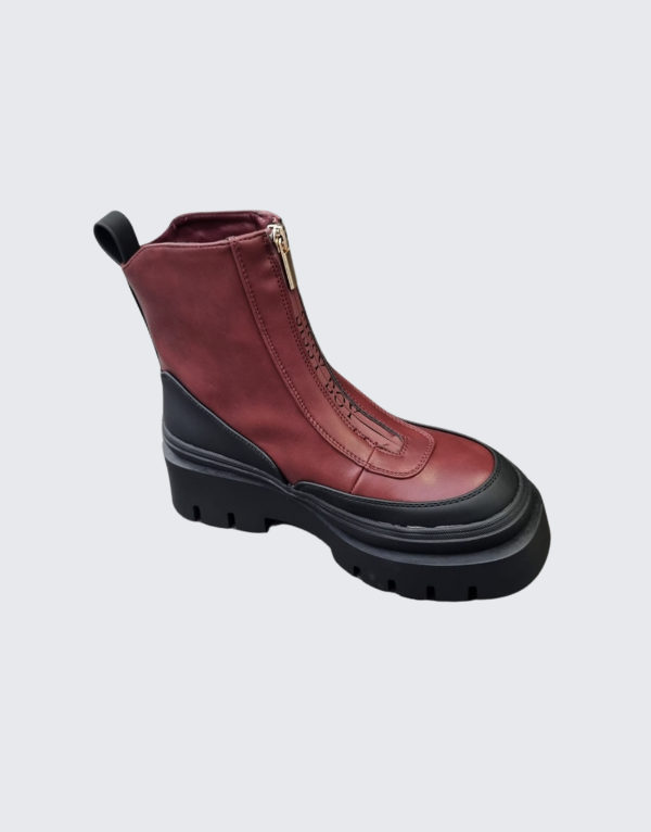 Sissy Boy Colour Block Chelsea Boots In Burgundy And Black Womens