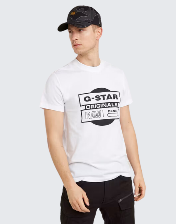 Star Raw Originals Underground Short Sleeve T-Shirt In White Men