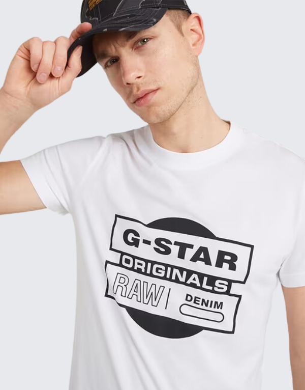 Star Raw Originals Underground Short Sleeve T-Shirt In White Men