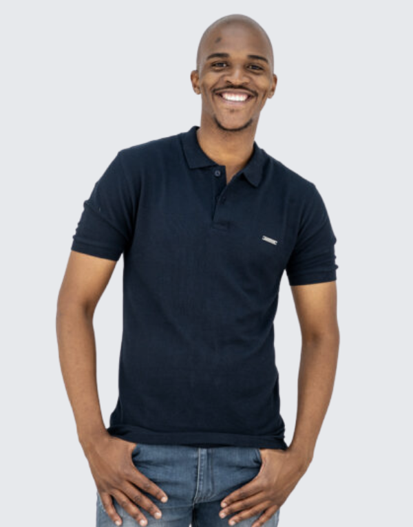 Stephan Pique Short Sleeve Polo Shirt Dark Navy Men