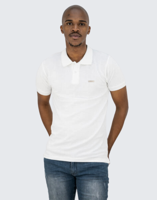 Stephan Pique Short Sleeve Polo Shirt White Men