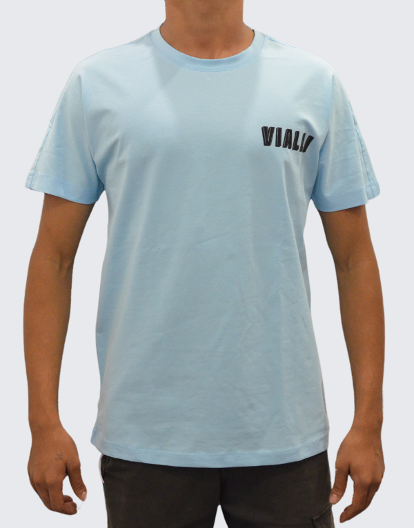 Vialli Ibiza Short Sleeve T-Shirt In Baby Blue Men