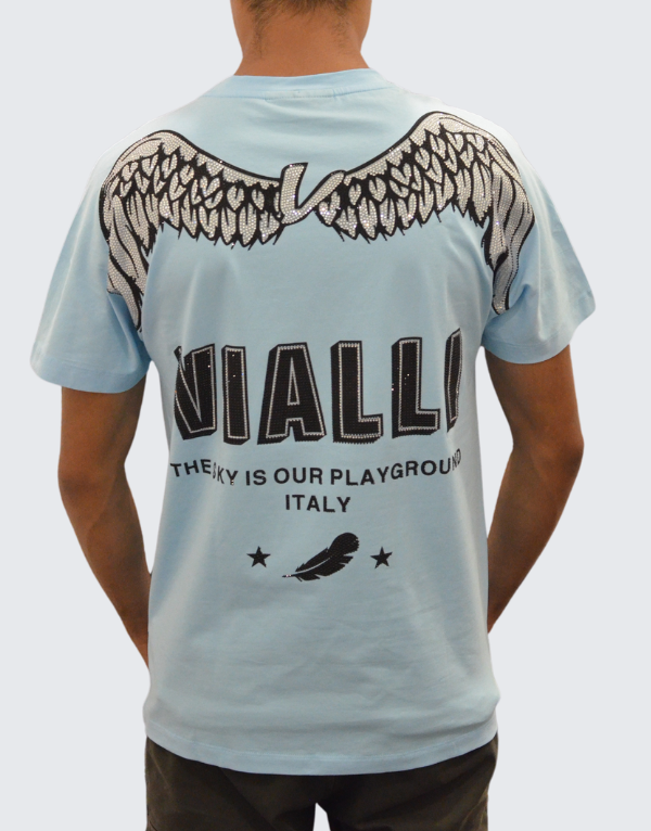 Vialli Ibiza Short Sleeve T-Shirt In Baby Blue Men