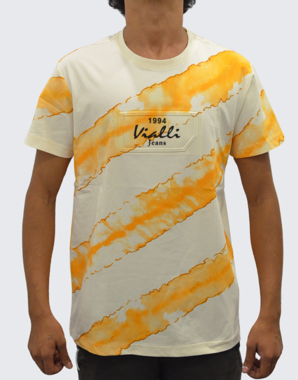 Vialli Icrot Short Sleeve T-Shirt In Cream Men