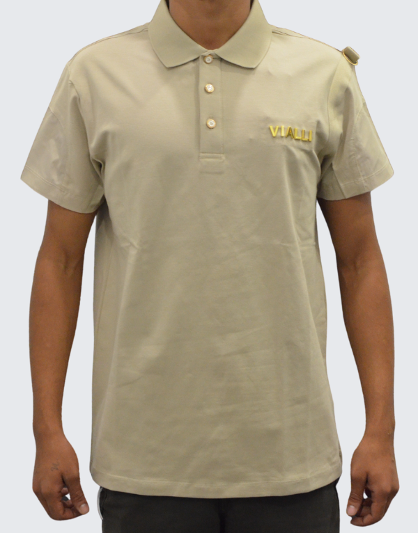 Vialli Ifta Short Sleeve Golfer Cream Men