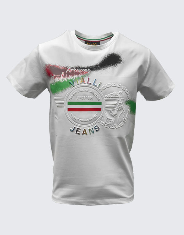 Vialli Jaison Short Sleeve T-Shirt For Men In White 