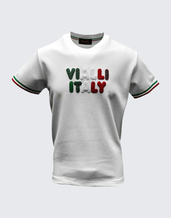Vialli Kappi Short Sleeve T-Shirt In White Men
