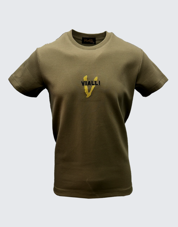 Vialli Keption Short Sleeve T-Shirt In Dark Sand Men
