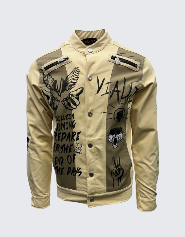 Vialli Kindot Jacket In Cream Mens
