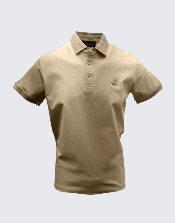 Vialli Lanni Short Sleeve Golfer Khaki Men