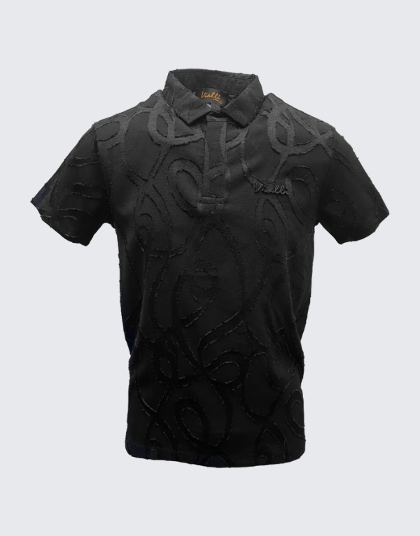 Vialli Latino Short Sleeve Golfer Black Men