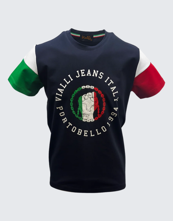 Vialli Lucas Short Sleeve T-Shirt Navy Men