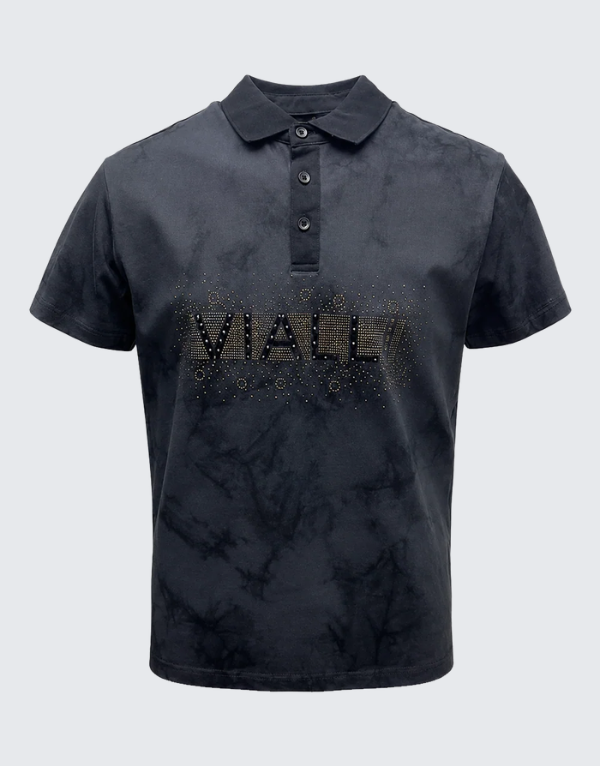 Vialli Netted Short Sleeve Golfer Grey