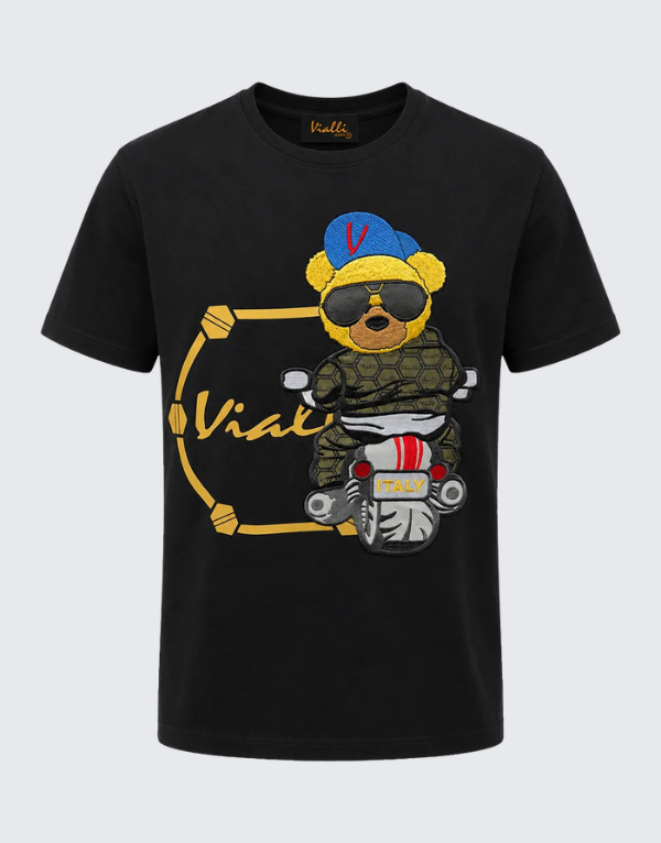 Vialli Novalty Short Sleeve T-Shirt Black